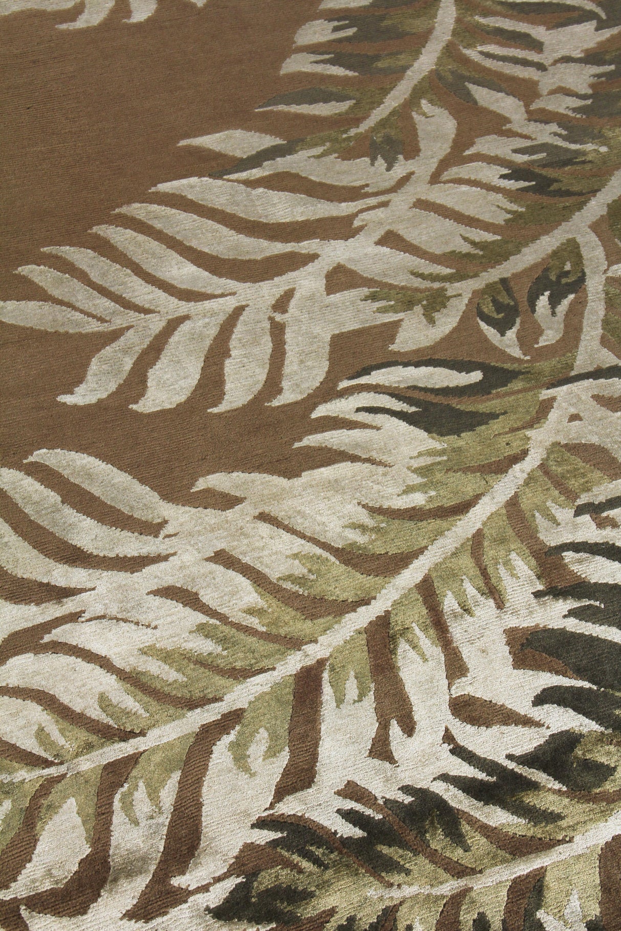 Exquisite Rugs Mosaic hand-knotted Bamboo Silk 8263 Brown/Silk 15' x 12' Area Rug