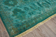 Exquisite Rugs Overdye Antique Weave hand-knotted New Zealand Wool 8303 Green 12' x 9' Area Rug