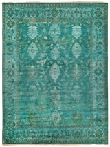 Exquisite Rugs Overdye Antique Weave hand-knotted New Zealand Wool 8303 Green 12' x 9' Area Rug