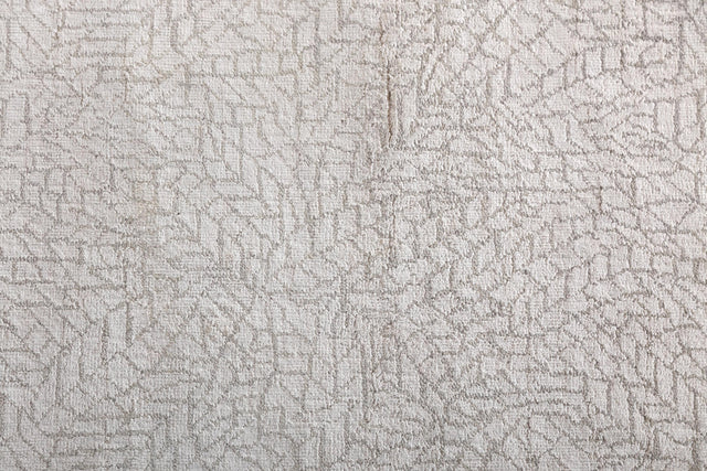 Exquisite Rugs Mosaic hand-knotted Bamboo Silk 9009 Ivory 12' x 9' Area Rug
