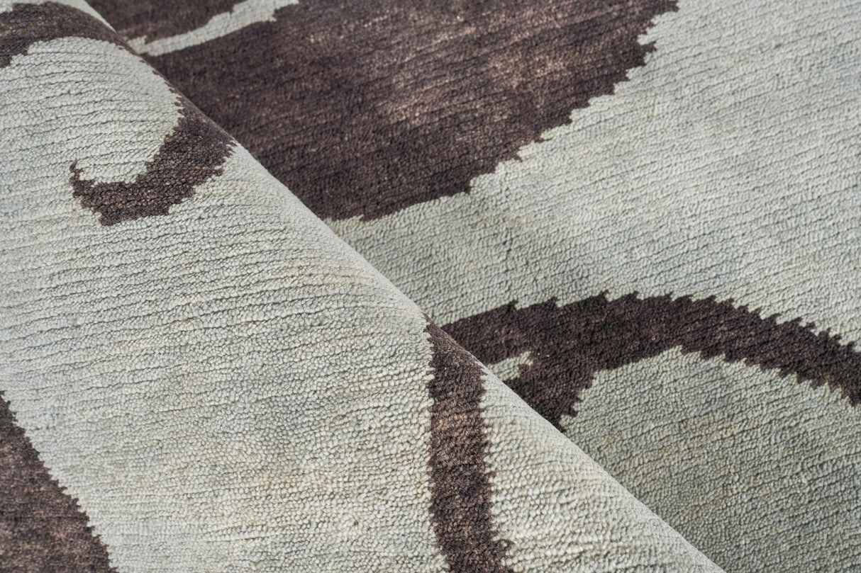 Exquisite Rugs Soho hand-knotted New Zealand Wool 9010 Blue/Chocolate 12' x 9' Area Rug