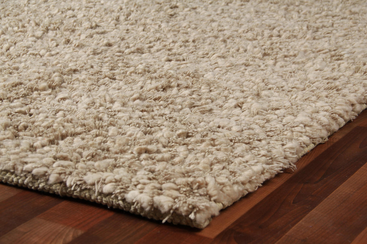 Exquisite Rugs Wool Shaggy hand-knotted New Zealand Wool 9159 Beige 11' x 8' Area Rug
