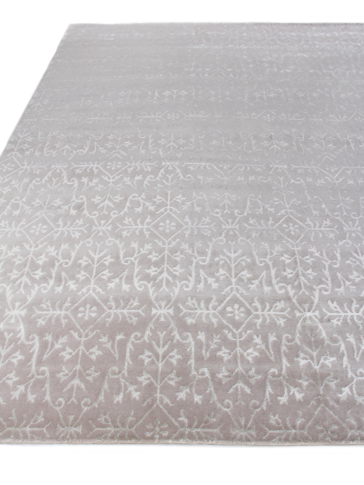 Exquisite Rugs Super Tibetan hand-knotted Wool/Bamboo Silk 9162 Ivory 15' x 12' Area Rug