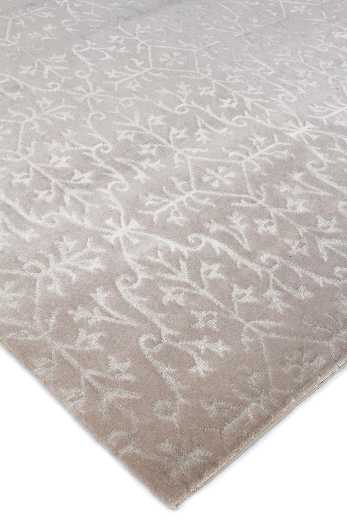 Exquisite Rugs Super Tibetan hand-knotted Wool/Bamboo Silk 9162 Ivory 15' x 12' Area Rug