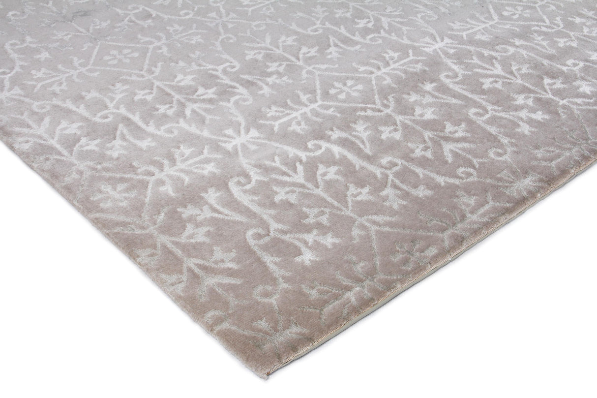 Exquisite Rugs Super Tibetan hand-knotted Wool/Bamboo Silk 9162 Ivory 18' x 14' Area Rug