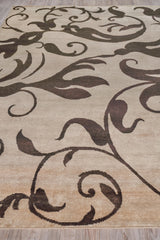 Exquisite Rugs Metro hand-knotted Wool/Viscose 9163 Beige/Brown 15' x 12' Area Rug