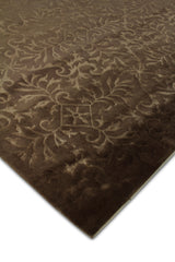 Exquisite Rugs Super Tibetan hand-knotted Wool/Bamboo Silk 9184 Light Chocolate 12' x 9' Area Rug
