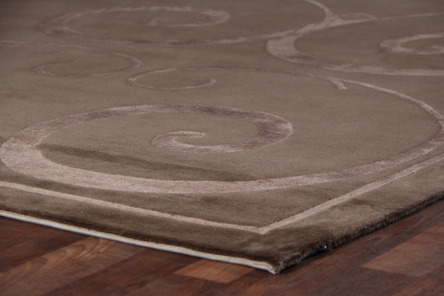 Exquisite Rugs Super Tibetan hand-knotted Wool/Bamboo Silk 9202 Light Chocolate 12' x 9' Area Rug