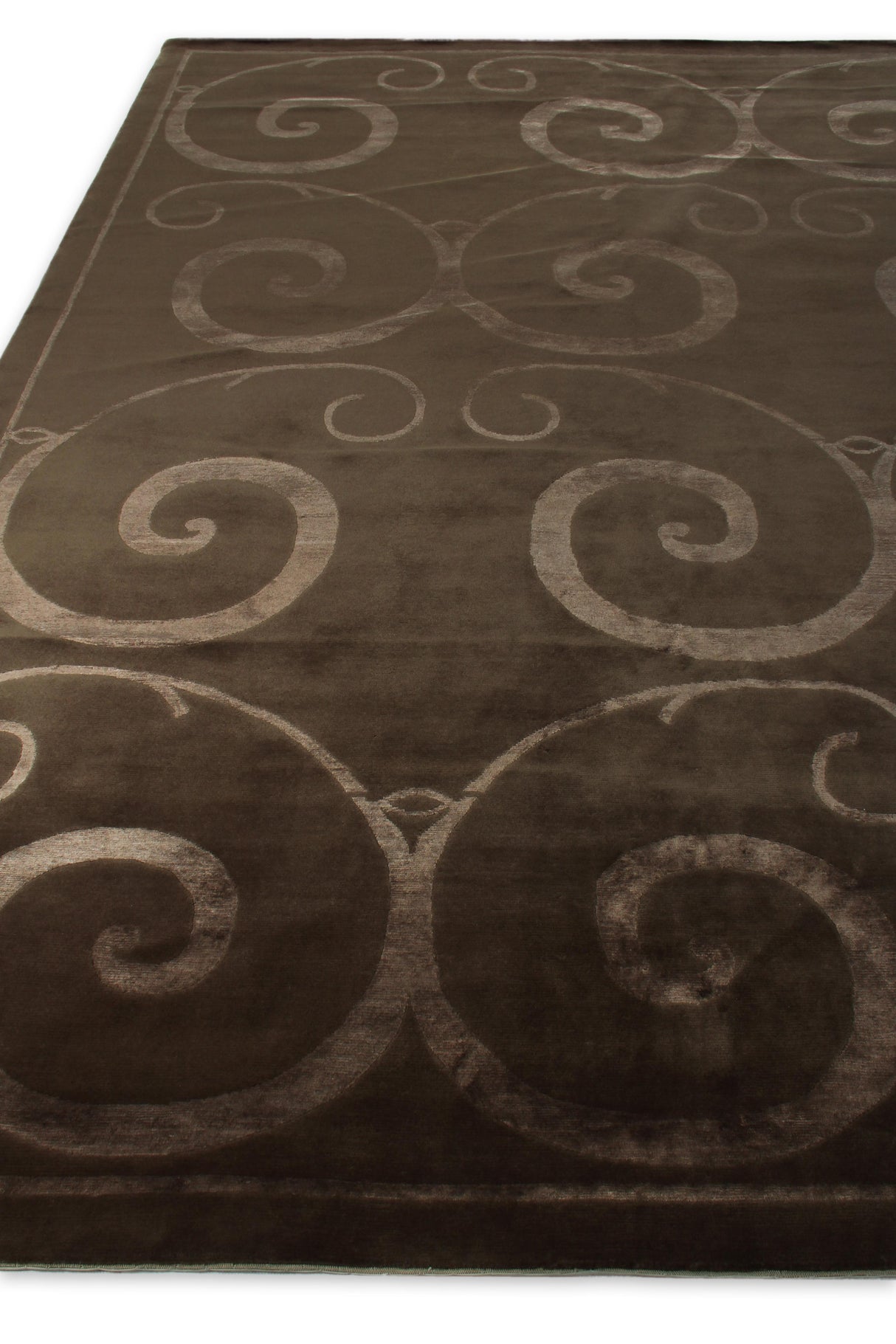 Exquisite Rugs Super Tibetan hand-knotted Wool/Bamboo Silk 9202 Light Chocolate 12' x 9' Area Rug