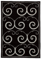 Exquisite Rugs Super Tibetan hand-knotted Wool/Bamboo Silk 9323 Black/Silver 14' x 10' Area Rug