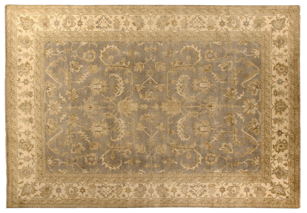 Exquisite Rugs Antique Weave Oushak hand-knotted New Zealand Wool 9340 Gray/Ivory 18' x 14' Area Rug
