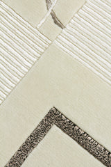 Exquisite Rugs Super Tibetan hand-knotted Wool/Bamboo Silk 9385 Ivory 10' x 8' Area Rug