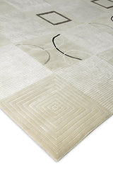 Exquisite Rugs Super Tibetan hand-knotted Wool/Bamboo Silk 9385 Ivory 10' x 8' Area Rug