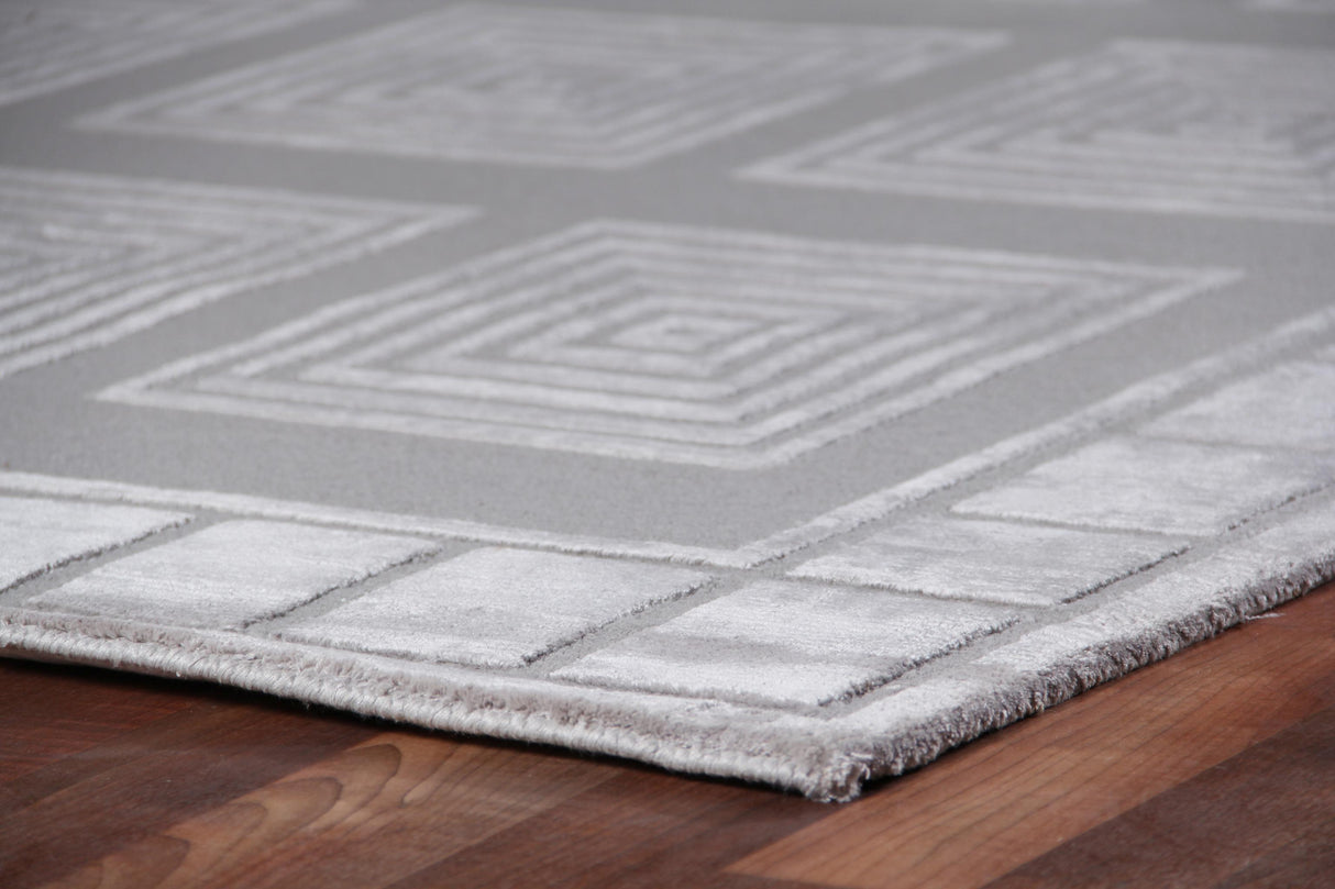Exquisite Rugs Metro Velvet hand-knotted Wool/Viscose 9455 Silver 18' x 14' Area Rug