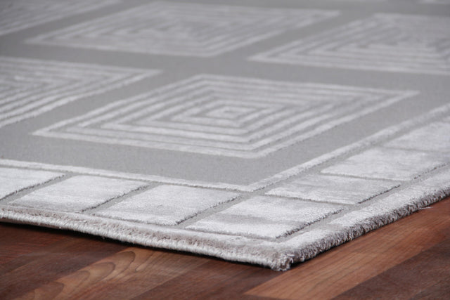 Exquisite Rugs Metro Velvet hand-knotted Wool/Viscose 9455 Silver 18' x 14' Area Rug
