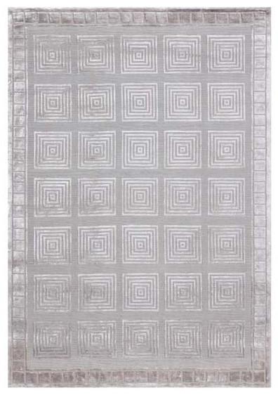 Exquisite Rugs Metro Velvet hand-knotted Wool/Viscose 9455 Silver 18' x 14' Area Rug