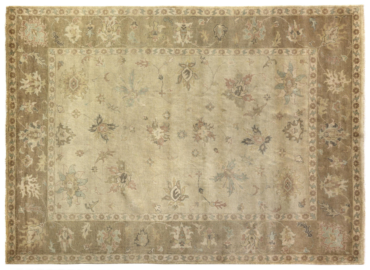 Exquisite Rugs Antique Weave Oushak hand-knotted New Zealand Wool 9493 Ivory/Beige 18' x 14' Area Rug