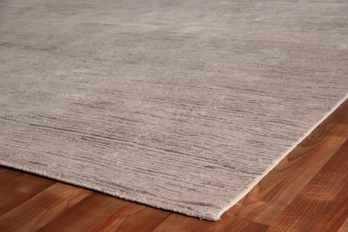 Exquisite Rugs Bamboo Silk hand-knotted Bamboo Silk 9517 Light Gray 9' x 6' Area Rug