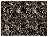 Exquisite Rugs Super Tibetan hand-knotted Wool/Bamboo Silk 9527 Black/Silver 9' x 6' Area Rug
