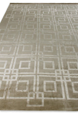 Exquisite Rugs Super Tibetan hand-knotted Wool/Bamboo Silk 9556 Taupe 12' x 9' Area Rug
