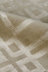 Exquisite Rugs Super Tibetan hand-knotted Wool/Bamboo Silk 9556 Taupe 12' x 9' Area Rug