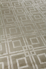 Exquisite Rugs Super Tibetan hand-knotted Wool/Bamboo Silk 9556 Taupe 12' x 9' Area Rug