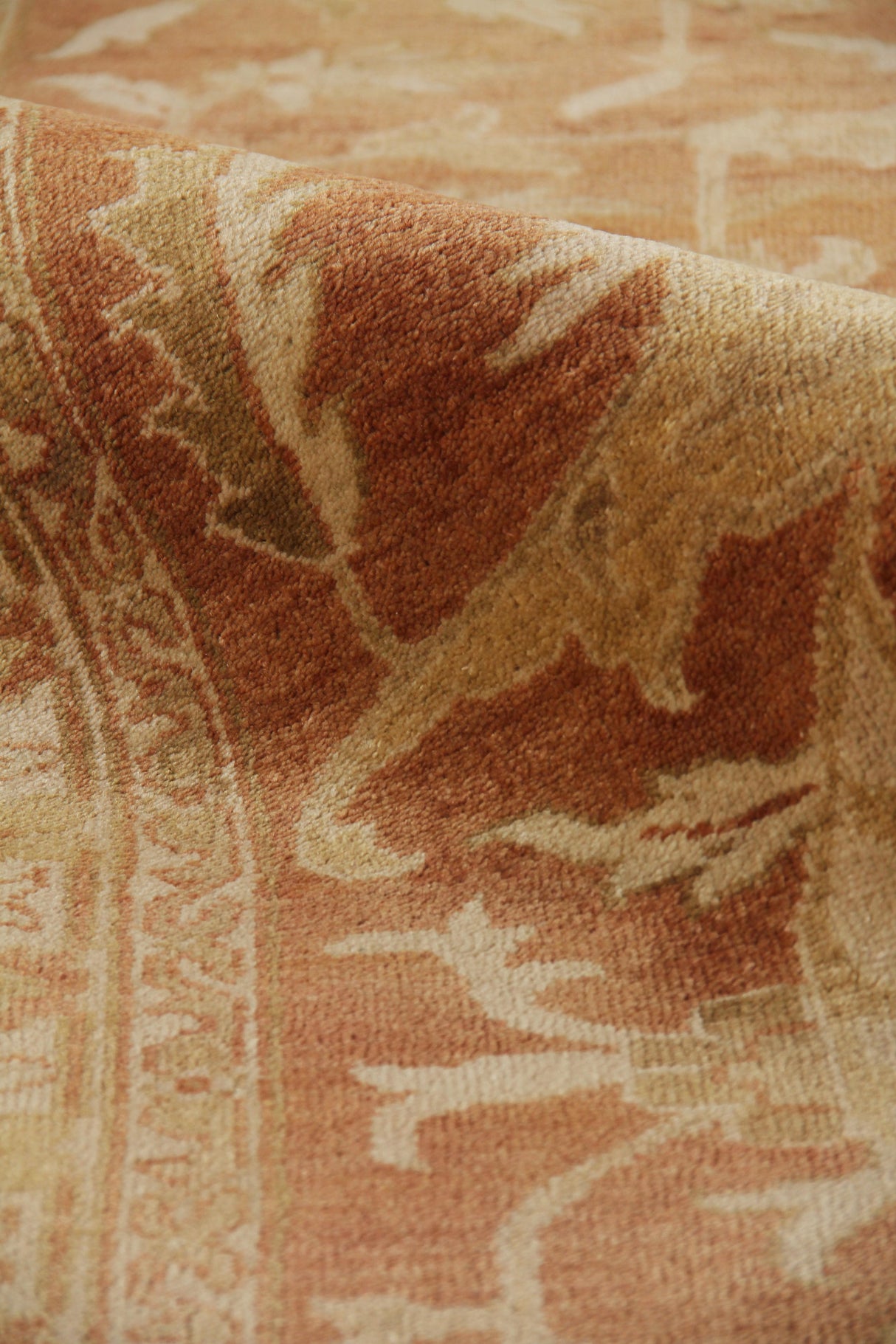 Exquisite Rugs Antique Weave Oushak hand-knotted New Zealand Wool 9564 Rust/Ivory 10' x 8' Area Rug