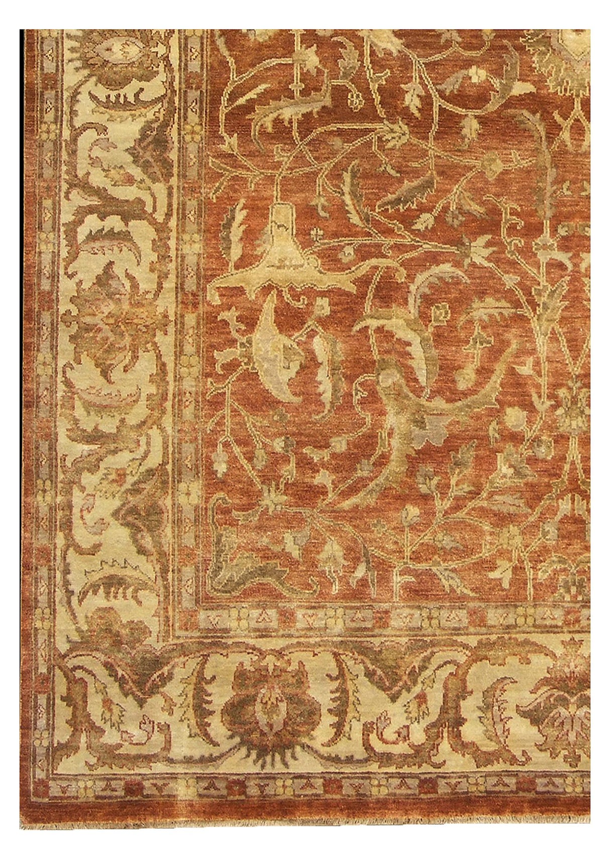 Exquisite Rugs Antique Weave Oushak hand-knotted New Zealand Wool 9564 Rust/Ivory 10' x 8' Area Rug