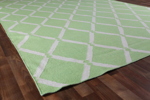 Exquisite Rugs Flatweave flatweave New Zealand Wool 9621 Mint 8' x 5' Area Rug