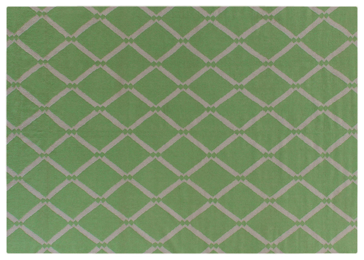 Exquisite Rugs Flatweave flatweave New Zealand Wool 9621 Mint 8' x 5' Area Rug