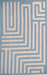 Exquisite Rugs Flatweave flatweave New Zealand Wool 9622 Light Blue 8' x 5' Area Rug