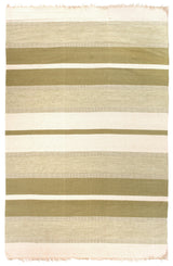 Exquisite Rugs Druggets flatweave New Zealand Wool 9670 Green 8' x 5' Area Rug