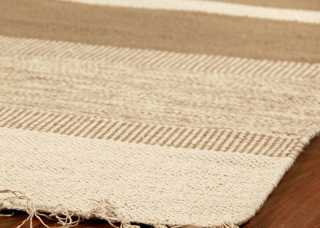 Exquisite Rugs Druggets flatweave New Zealand Wool 9671 Beige/Brown 8' x 5' Area Rug