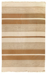 Exquisite Rugs Druggets flatweave New Zealand Wool 9671 Beige/Brown 8' x 5' Area Rug