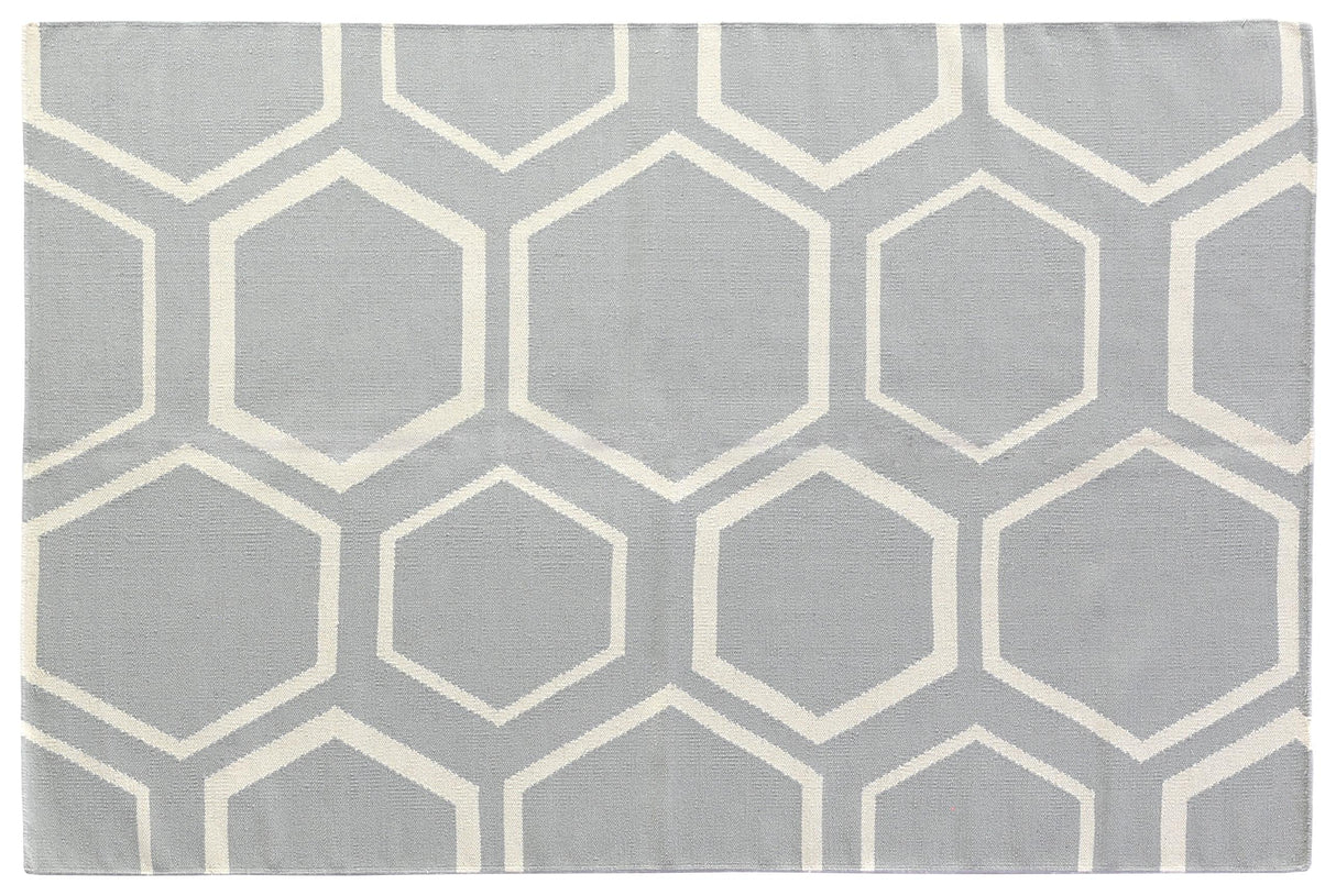 Exquisite Rugs Flatweave flatweave New Zealand Wool 9686 Light Blue 8' x 5' Area Rug