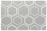 Exquisite Rugs Flatweave flatweave New Zealand Wool 9686 Light Blue 8' x 5' Area Rug