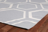 Exquisite Rugs Flatweave flatweave New Zealand Wool 9686 Light Blue 8' x 5' Area Rug