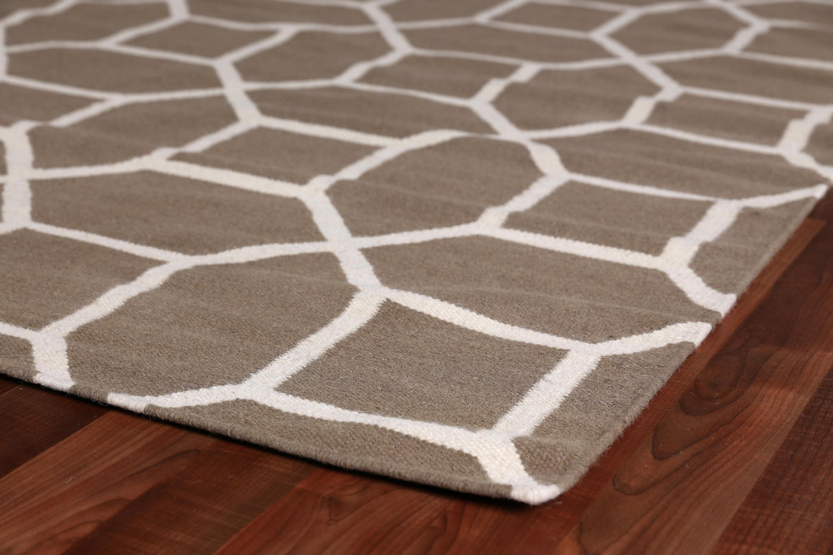 Exquisite Rugs Flatweave flatweave New Zealand Wool 9687 Sage 8' x 5' Area Rug