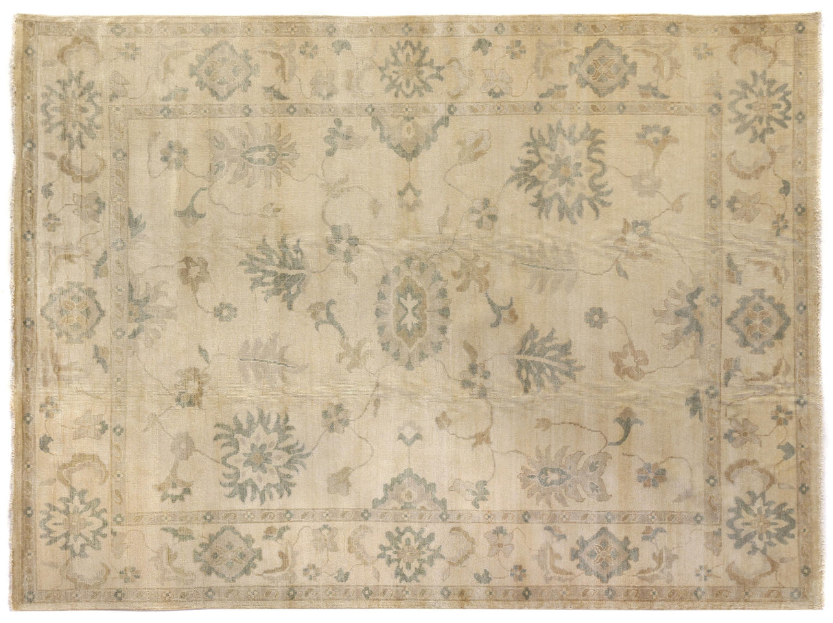 Exquisite Rugs Antique Weave Oushak hand-knotted New Zealand Wool 9691 Ivory 18' x 14' Area Rug