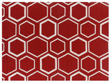 Exquisite Rugs Flatweave flatweave New Zealand Wool 9697 Red/White 8' x 5' Area Rug