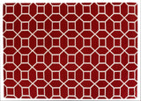 Exquisite Rugs Flatweave flatweave New Zealand Wool 9706 Red/White 8' x 5' Area Rug