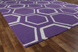 Exquisite Rugs Flatweave flatweave New Zealand Wool 9700 Purple/White 8' x 5' Area Rug