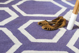 Exquisite Rugs Flatweave flatweave New Zealand Wool 9700 Purple/White 8' x 5' Area Rug