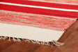 Exquisite Rugs Druggets flatweave Cotton 9720 Red 8' x 5' Area Rug