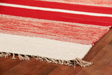 Exquisite Rugs Druggets flatweave Cotton 9720 Red 8' x 5' Area Rug