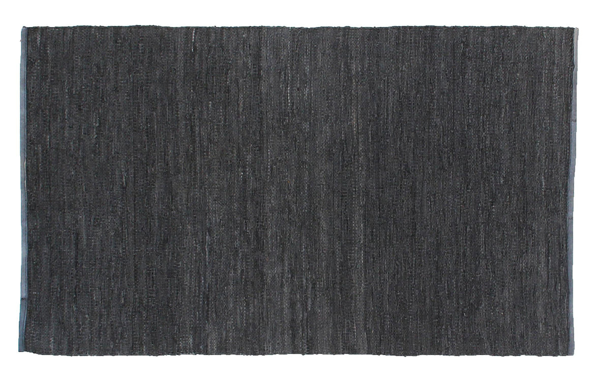 Exquisite Rugs Leather Durry hand-tufted Leather Hide 9727 Dark Gray 9' x 6' Area Rug