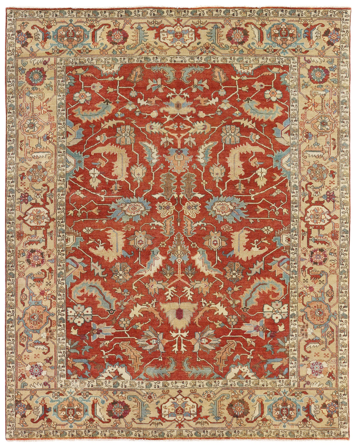 Exquisite Rugs Antique Weave Serapi hand-knotted New Zealand Wool 9745 Rust/Gold 14' x 10' Area Rug