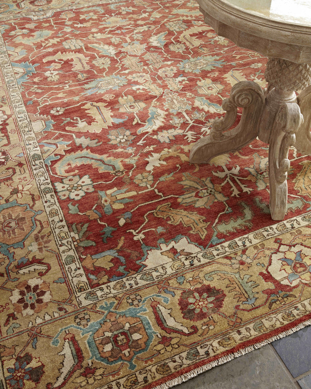 Exquisite Rugs Antique Weave Serapi hand-knotted New Zealand Wool 9745 Rust/Gold 15' x 12' Area Rug