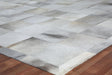 Exquisite Rugs Natural Hide hand-tufted Leather Hide 9756 Silver 10' x 8' Area Rug