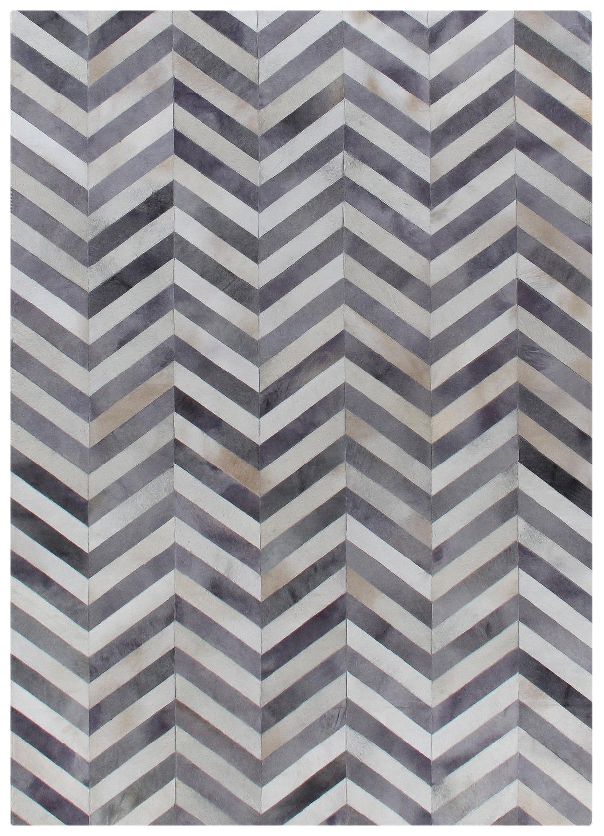 Exquisite Rugs Natural Hide hand-tufted Leather Hide 9772 Gray/Ivory 8' x 5' Area Rug